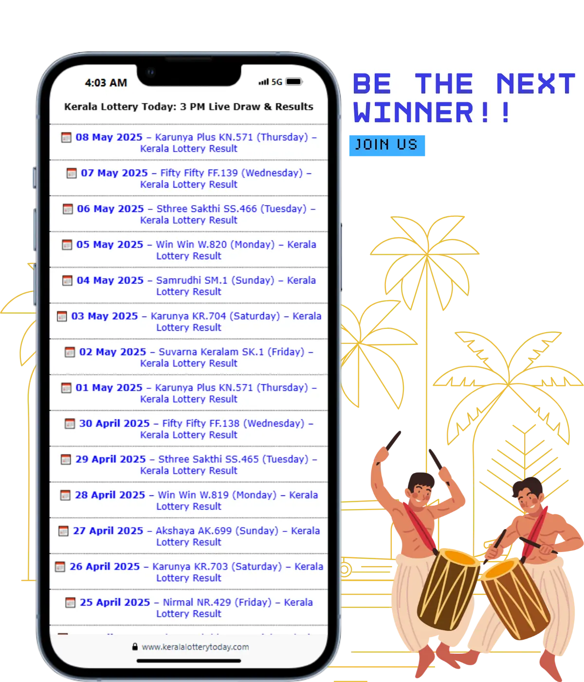 kerala lottery result chart today